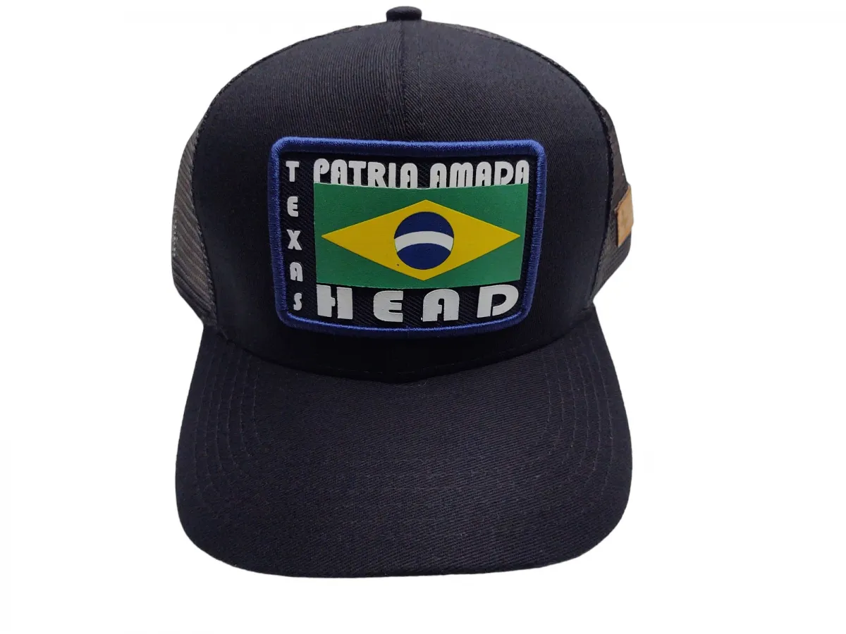 Ref: TH022 - Boné Texas Head Pátria Amada - Cor Preto