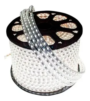 Mangueira Fita de LED Chata Rolo 100mts Branca Fria 