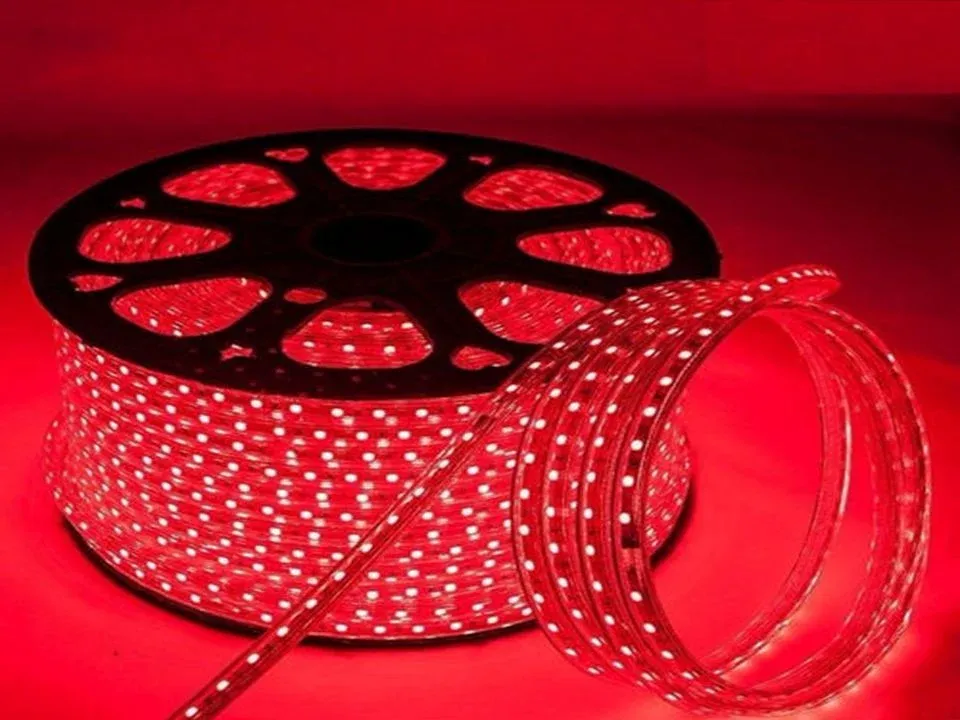 Mangueira Fita de LED Chata Rolo 100mts VERMELHA Imagem