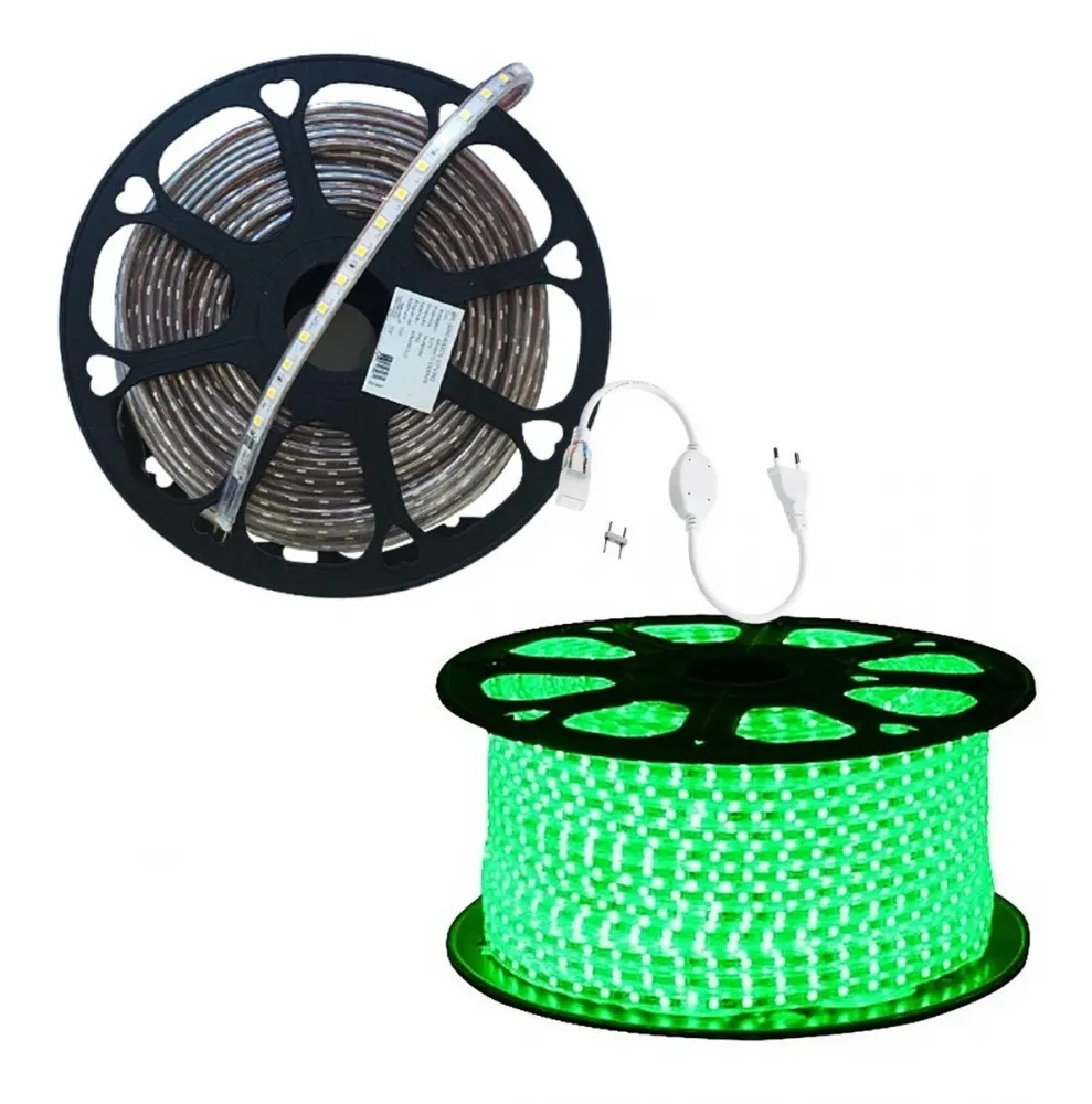 Mangueira Fita de LED Chata Rolo 100mts VERDE Imagem