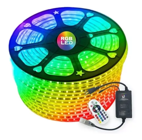 Mangueira Fita de LED Chata Rolo 100mts COLORIDA Imagem