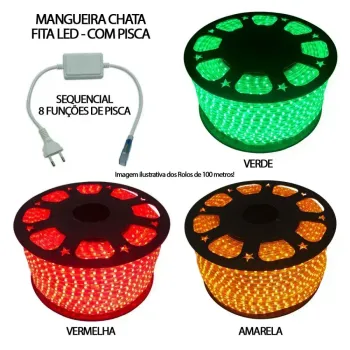 Mangueira Fita de LED Chata Rolo 100mts RGB - Foto 2