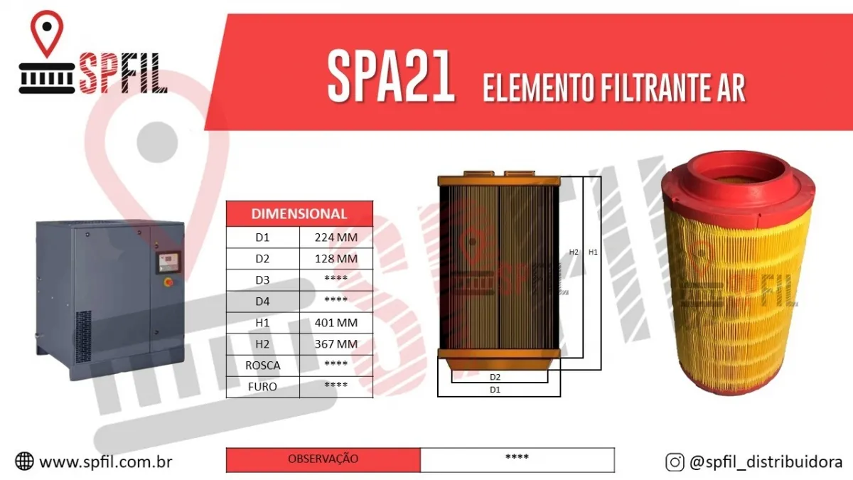 ELEMENTO FILTRANTE AR SPA21