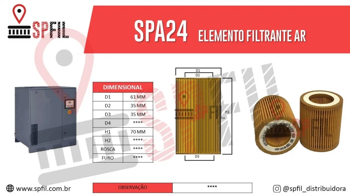 ELEMENTO FILTRANTE AR SPA24