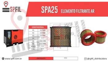 ELEMENTO FILTRANTE AR SPA25