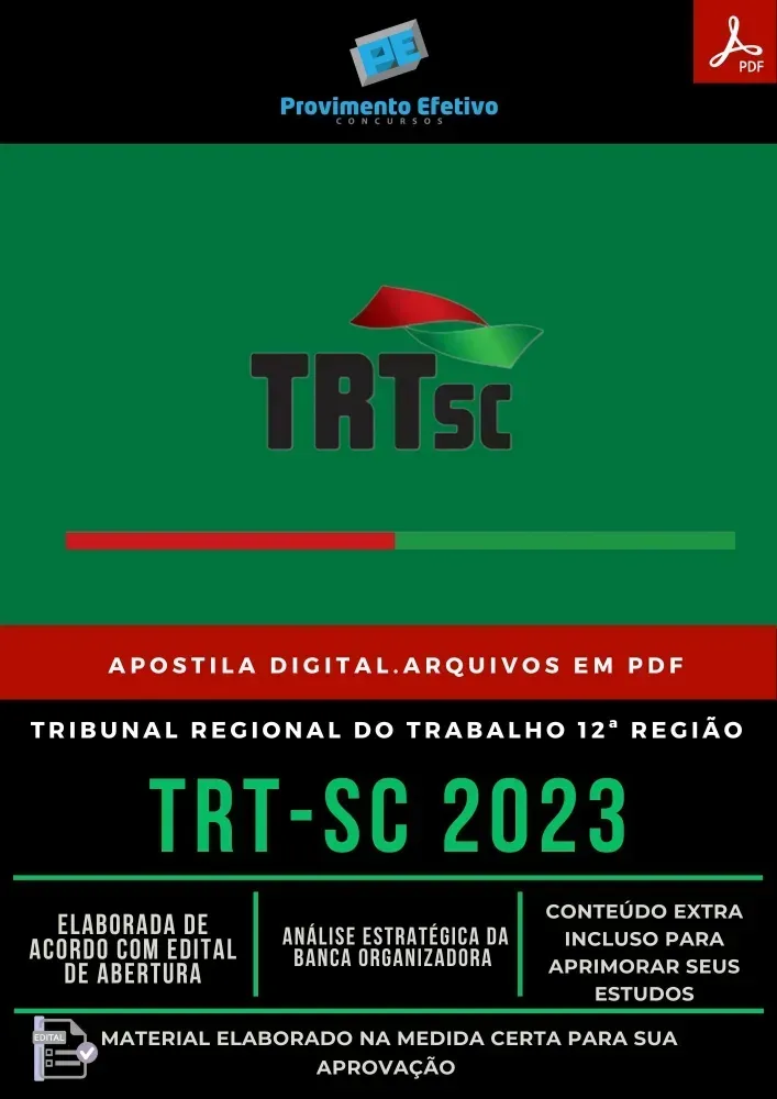 Apostila TRT SC Analista Área Administrativa 2023