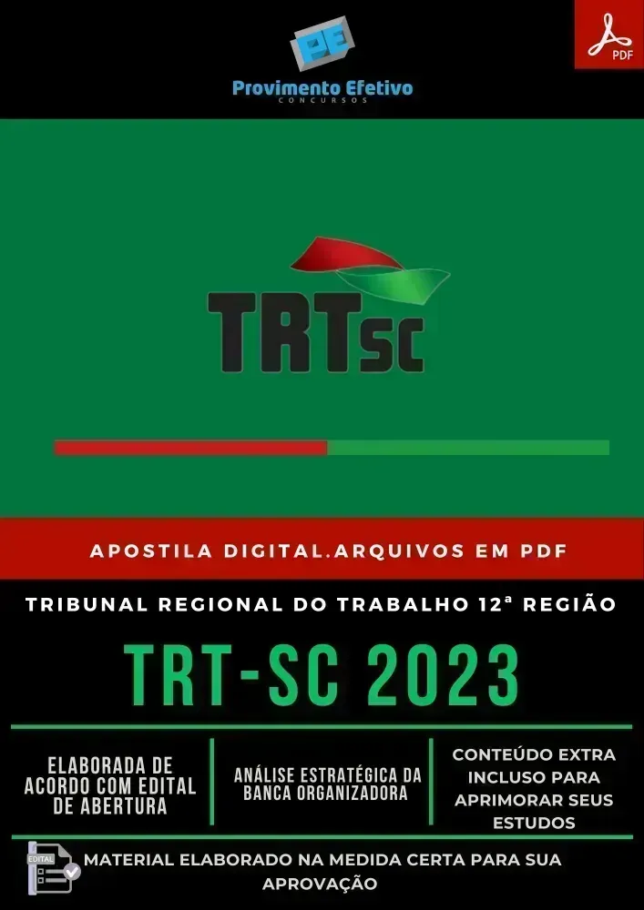 Apostila TRT SC TÉCNICO Área Agente Polícia Judicial 2023