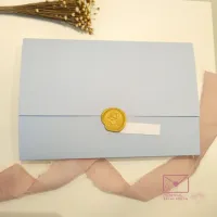 Convite azul com lacre de cera - Foto 2