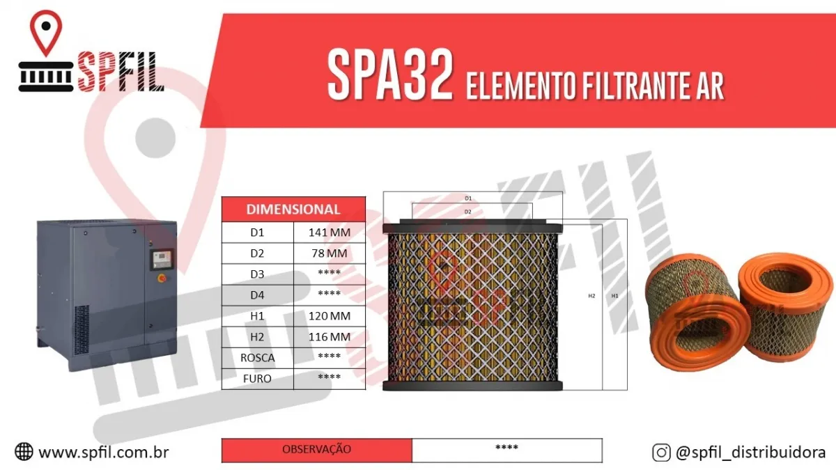 ELEMENTO FILTRANTE AR SPA32