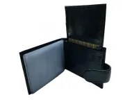 Ref: 9031 - Carteira de Couro Fecho de Botão Preta - Foto 4