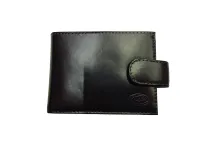 Ref: 9031 - Carteira de Couro Fecho de Botão Marrom Escuro