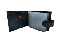 Ref: 9031 - Carteira de Couro Fecho de Botão Marrom Escuro - Foto 2