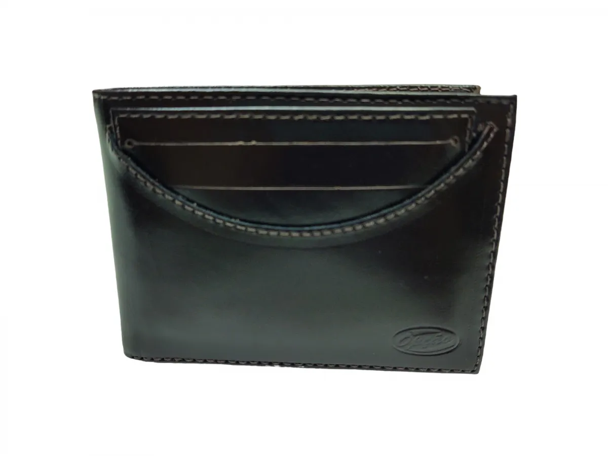 Ref: 9032 - Carteira de Couro Com Porta Cartões Externo  Marrom Escuro