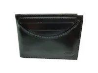 Ref: 9032 - Carteira de Couro Com Porta Cartões Externo  Marrom Escuro