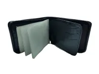 Ref: 9005 - Carteira de Couro Zíper Preta - Foto 3