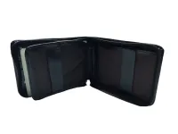 Ref: 9005 - Carteira de Couro Zíper Preta - Foto 4