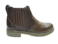 Ref: 52110 - Botina Zebu Elástico Areia Escuro