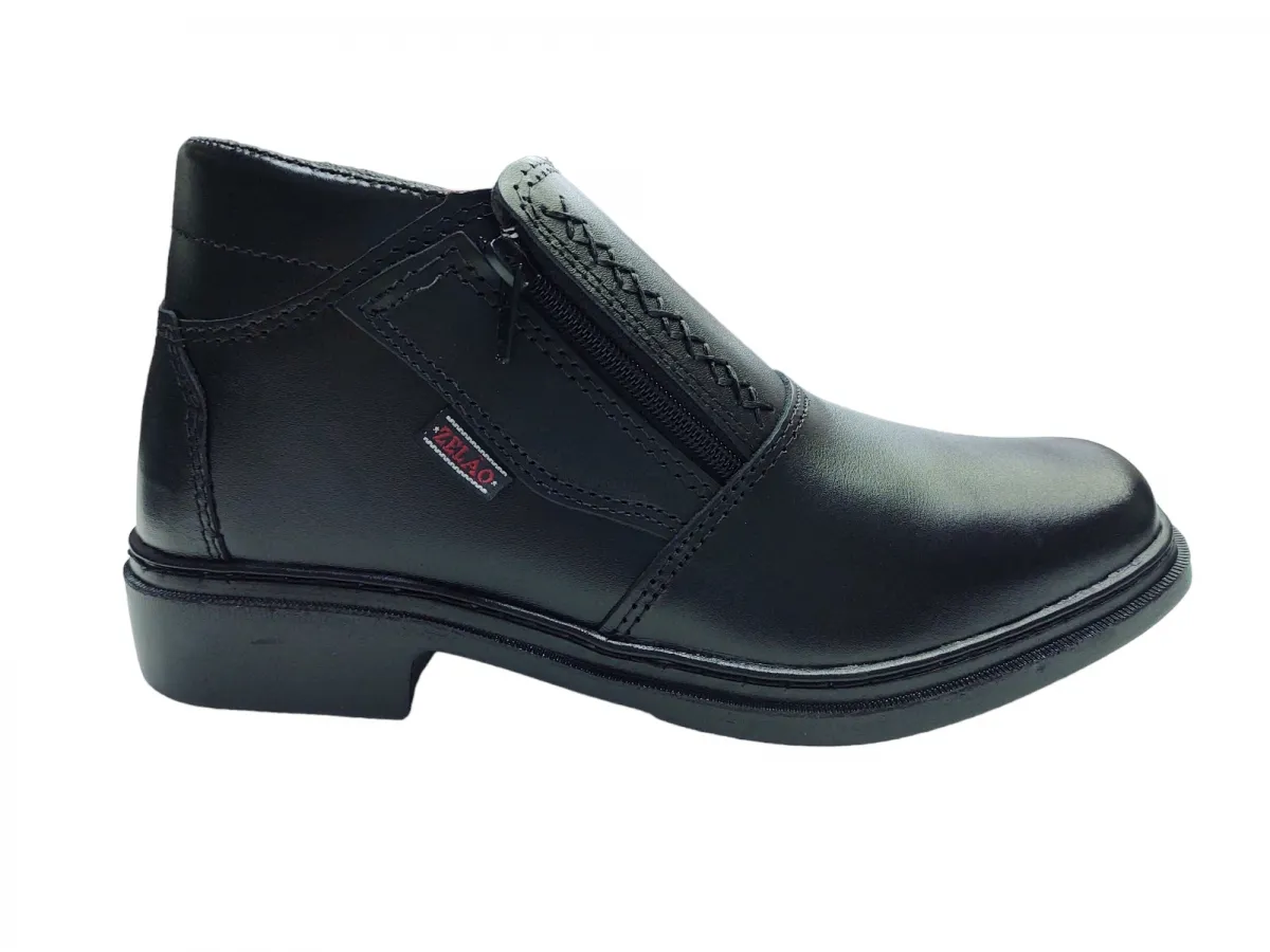 Ref: 191 - Botina Zíper Zelão Cano Baixo Preto
