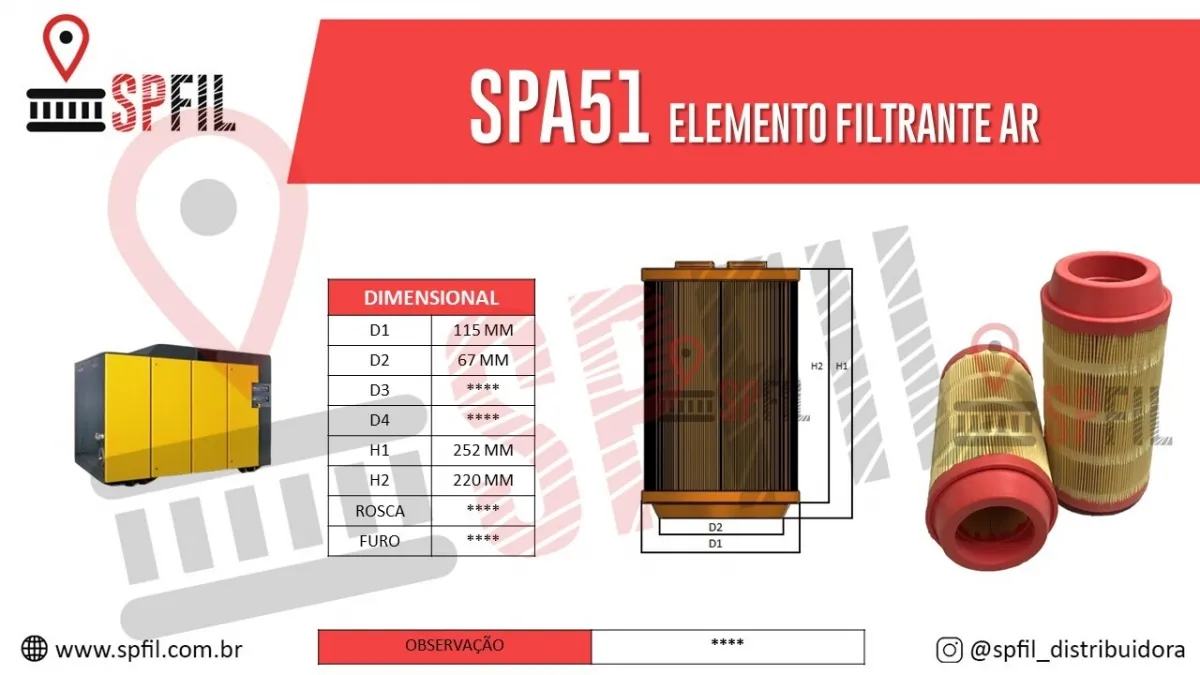 ELEMENTO FILTRANTE AR SPA51