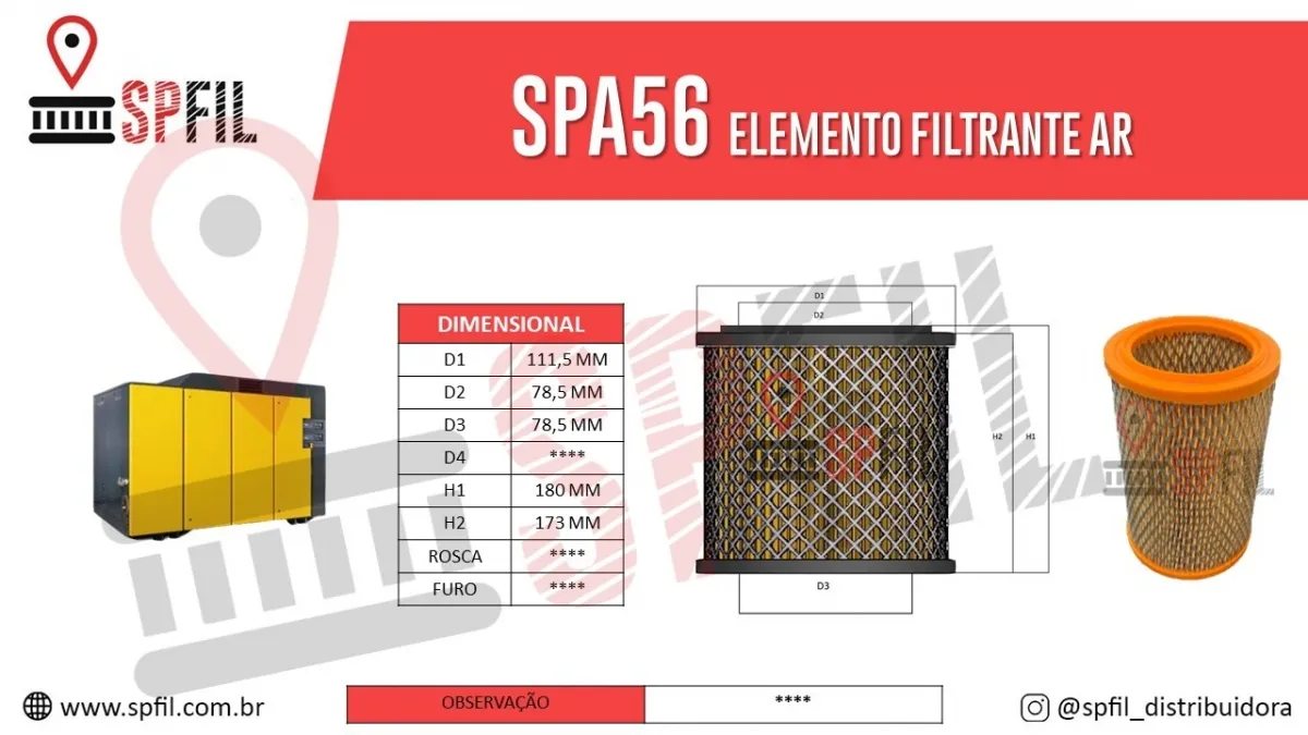ELEMENTO FILTRANTE AR SPA56