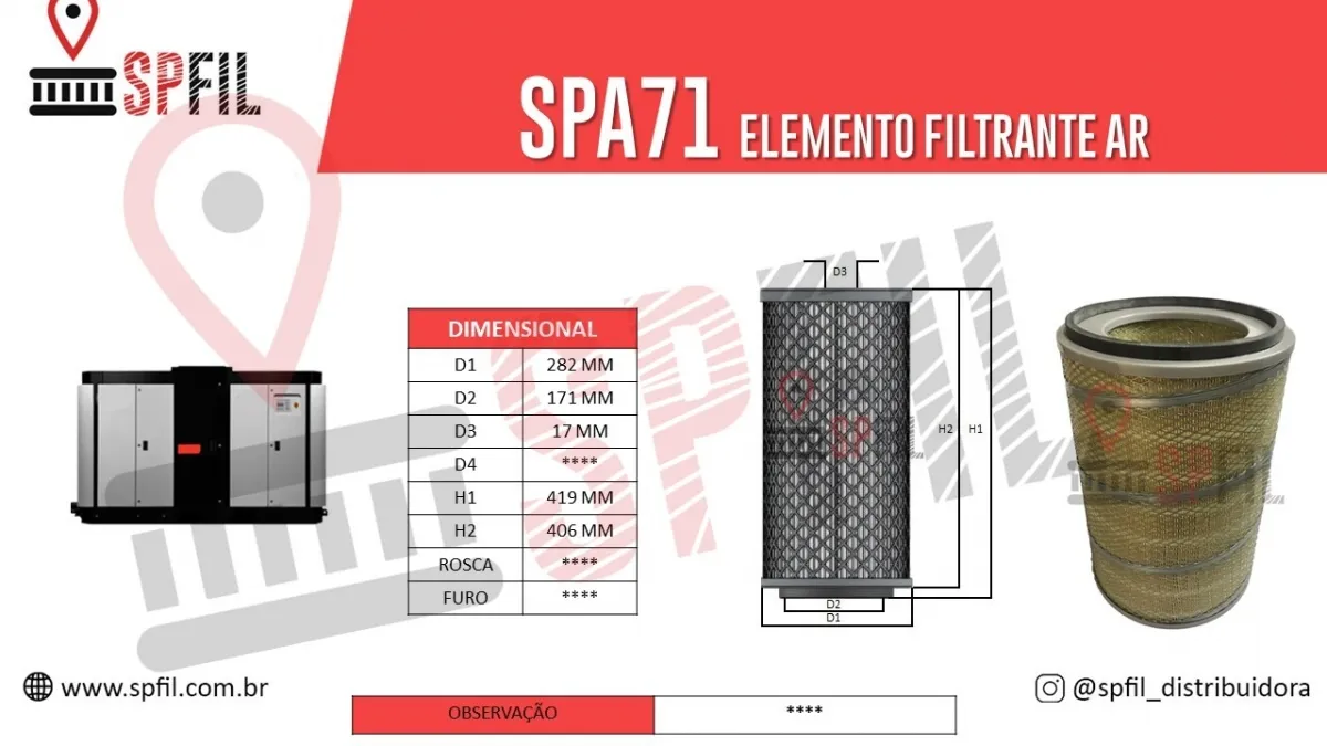 ELEMENTO FILTRANTE AR SPA71