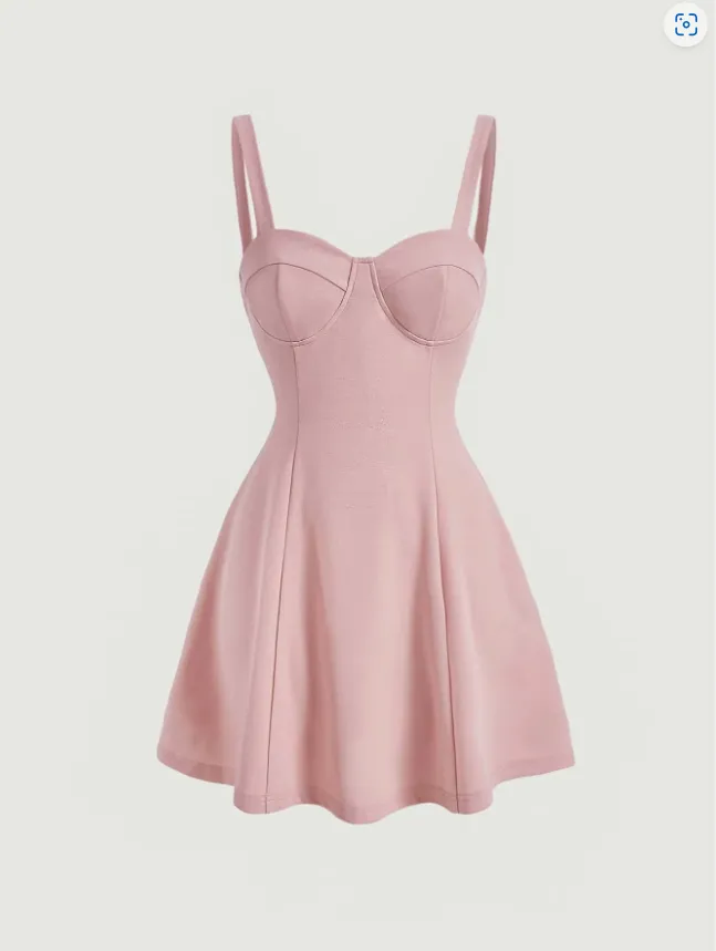 SHEIN MOD Vestido cami bustiê sólido Imagem
