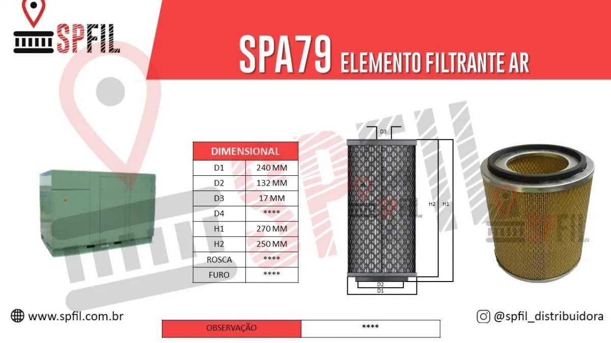 ELEMENTO FILTRANTE AR SPA79