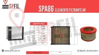 ELEMENTO FILTRANTE AR SPA86