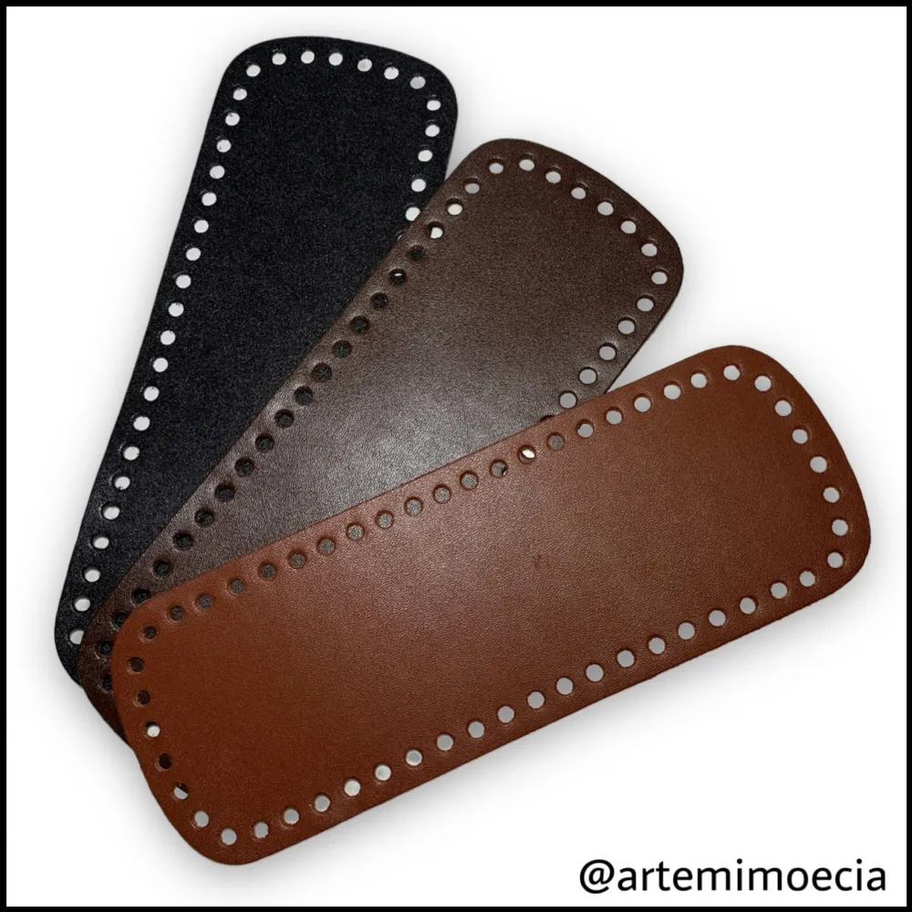FUNDO DE COURO PARA CROCHÊ - RETANGULAR 11x33cm  Imagem