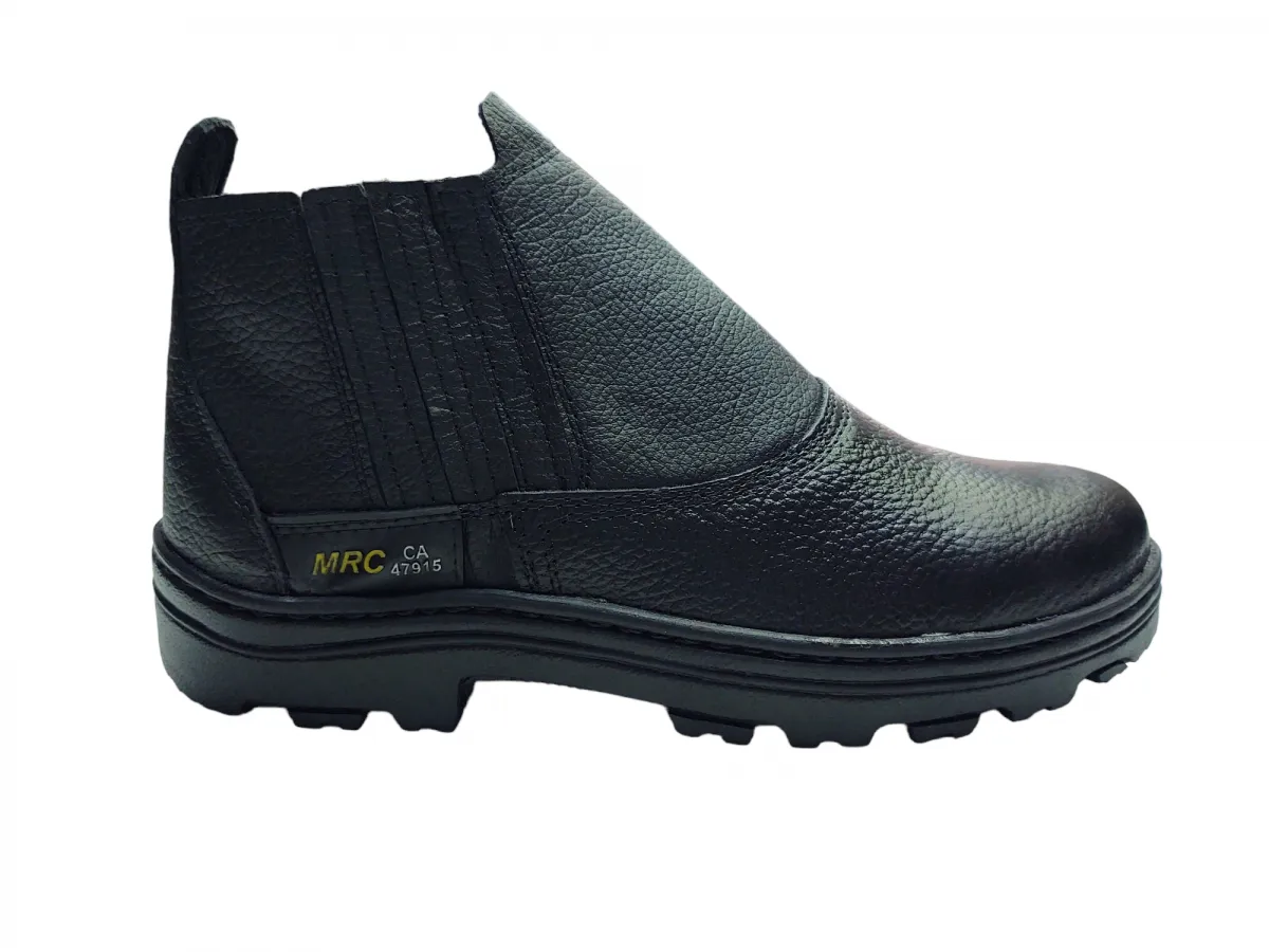 Ref: 1010 - Botina Elástico Couro Raspa Com Biqueira PVC 36 ao 44