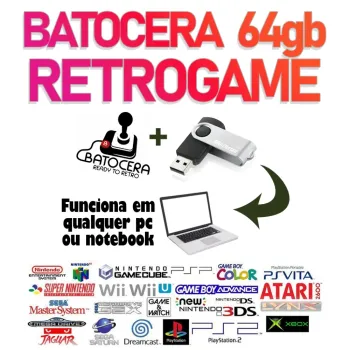 Batocera 128gb + Jogos Retro PRA PC