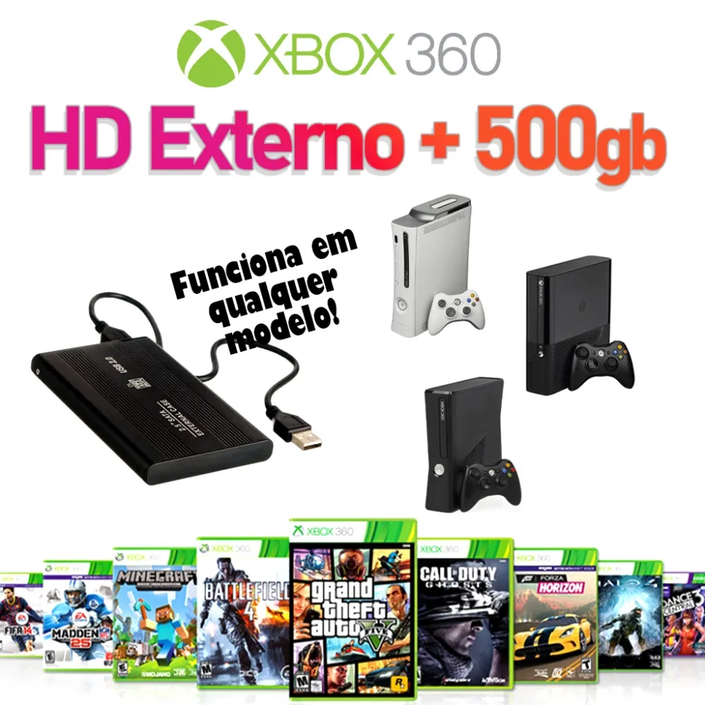 HD de 500gb + Jogos 