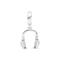 Berloque pendente headphone rosa – em Prata925 - Foto 2