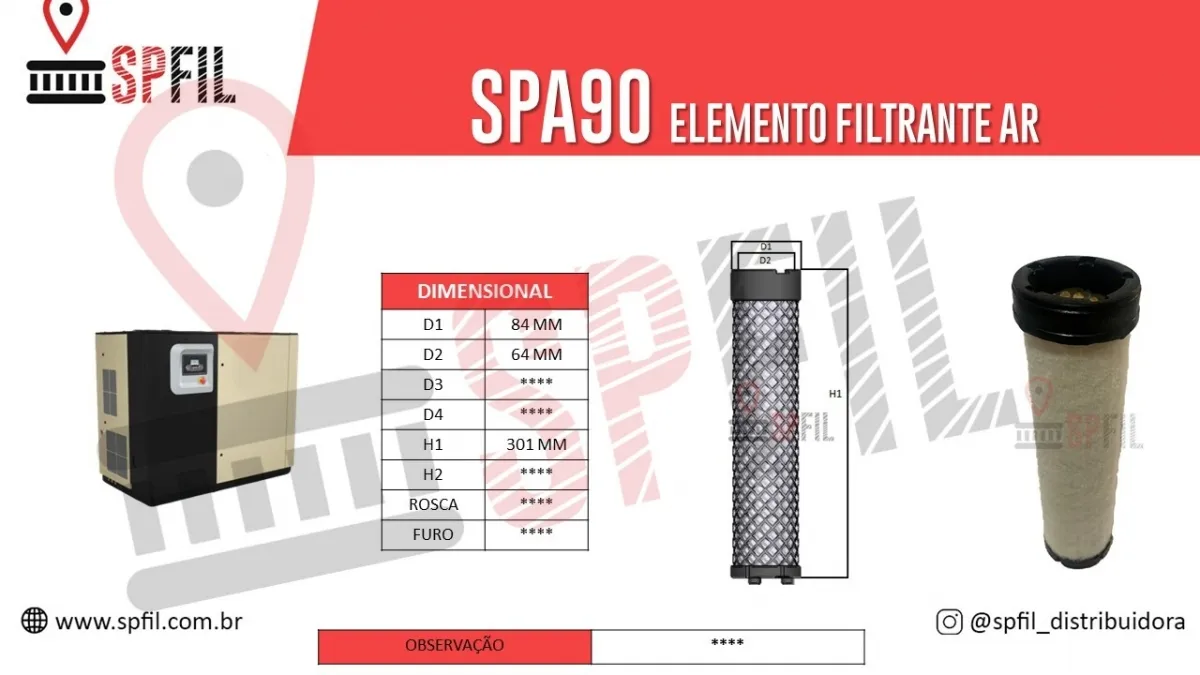 ELEMENTO FILTRANTE AR SPA90
