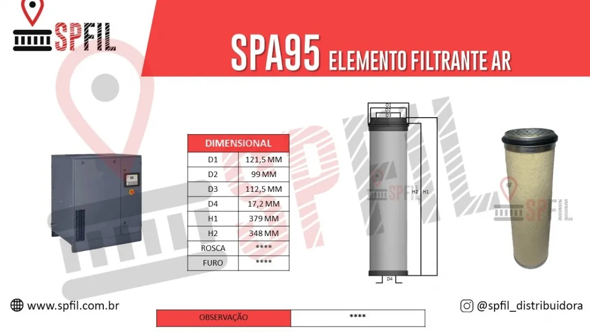 ELEMENTO FILTRANTE AR SPA95