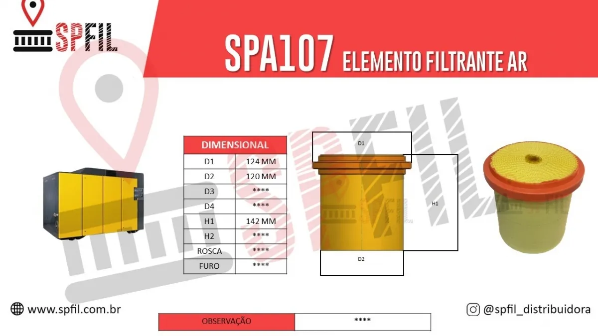 ELEMENTO FILTRANTE AR SPA107