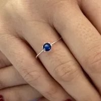 Anel de Prata Feminino com Pedra Azul - AN3939 - Foto 3