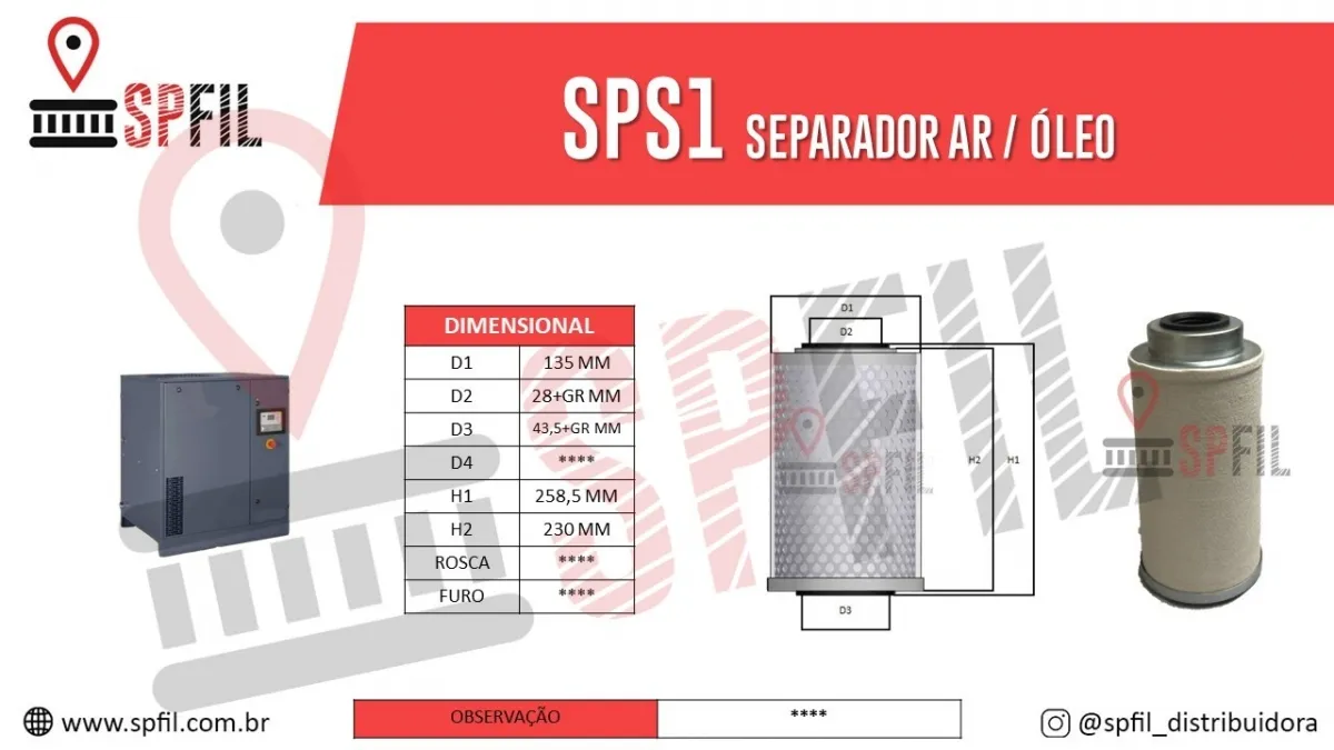 Separador Ar / Óleo  SPS1