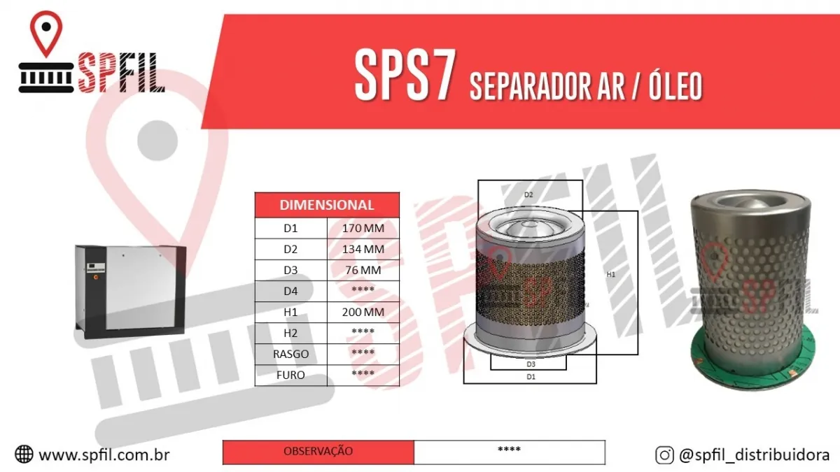 Separador Ar / Óleo  SPS7
