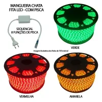 Mangueira Fita de LED Chata 1 metro RGB - Foto 14