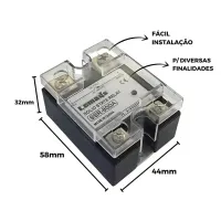 RELÉ ESTADO SÓLIDO 80A SSR-80DA - Foto 3