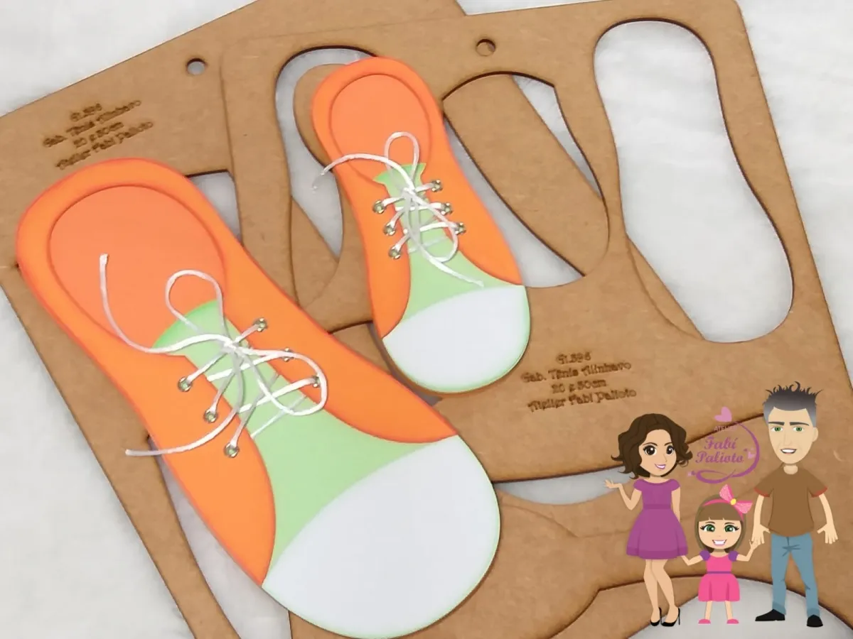 G1.396  Gabarito de Moldes em MDF  Tênis alinhavo