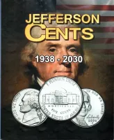 Álbum p/ Moedas Incompleto com 54 Moedas -  Jefferson Cents (0,05 / Cents) - 1938 a 2030 - Estados Unidos - Foto 2