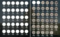 Álbum p/ Moedas Incompleto com 33 Moedas -  Washington Cents (0,25 / Cents) - 1932 a 1998 - Estados Unidos
