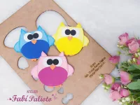 G1.399  Gabarito de Moldes em MDF  Coruja Marca Páginas