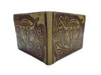 Ref: 9014 A - Carteira Country Cabeça de Boi Clara - Foto 2