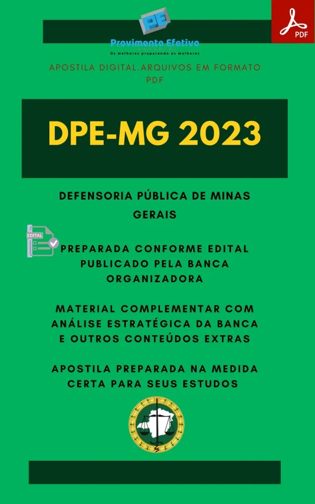 Apostila DPE MG Técnico Defensoria Pública 2023