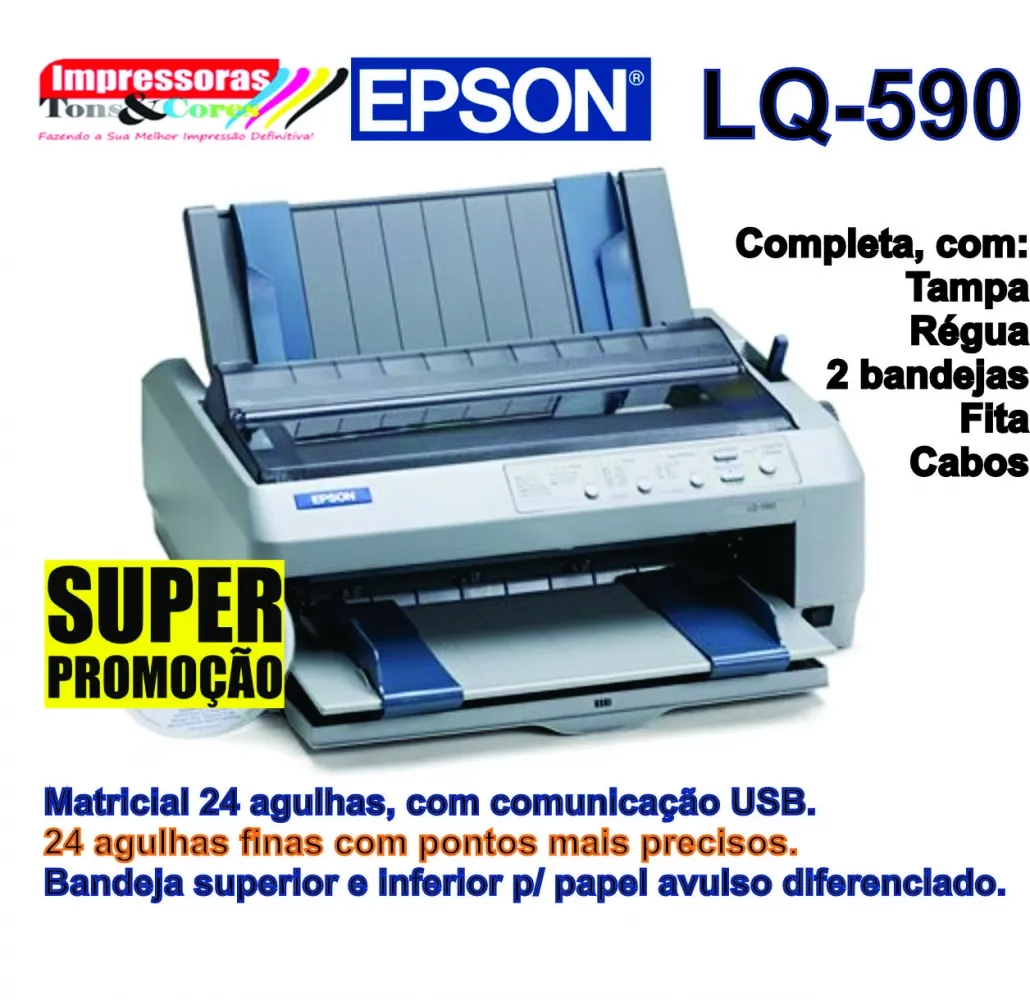 Impressora Matricial Epson LQ-590 c/ 24 agulhas
