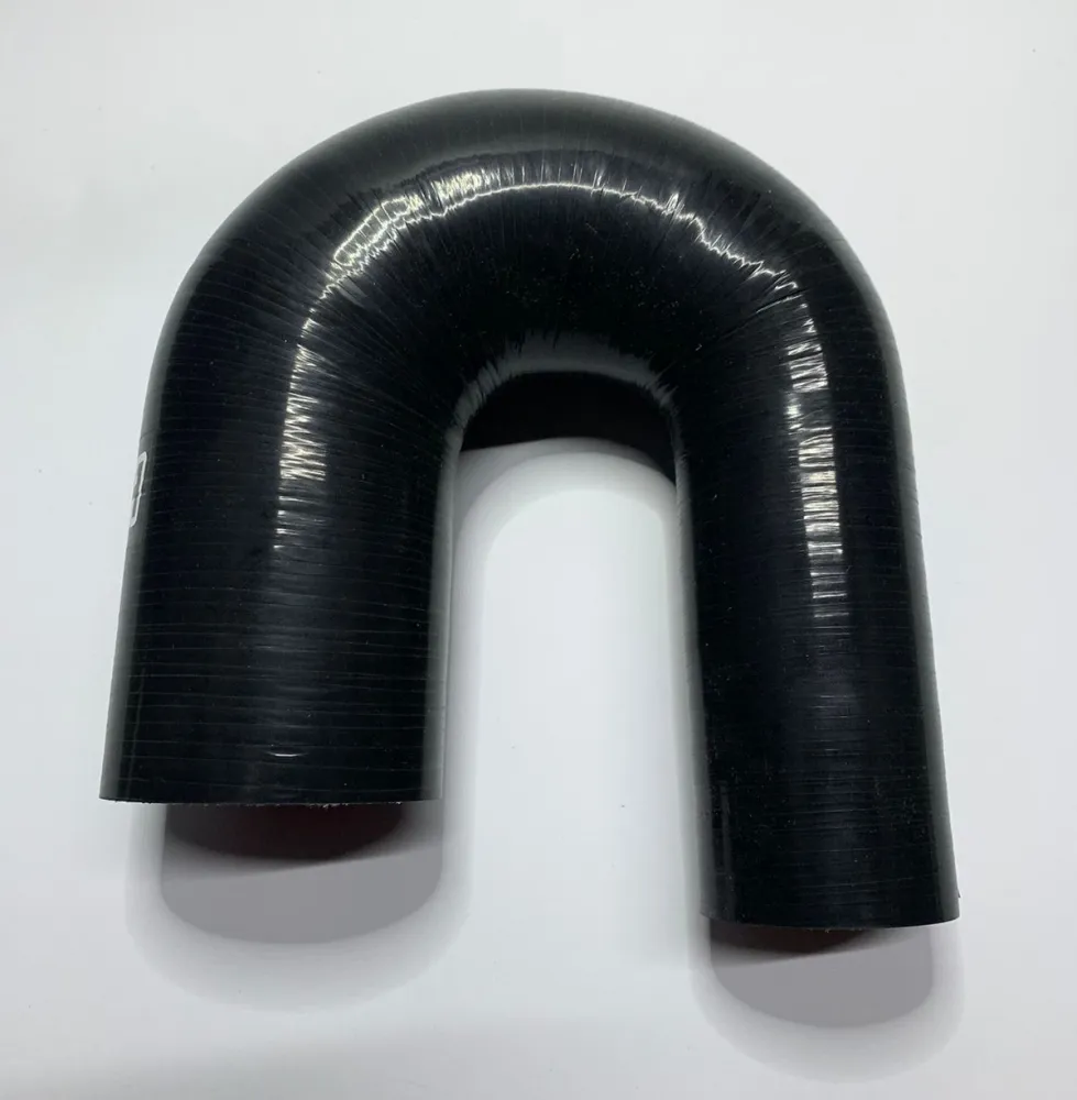 Mangote em Silicone Preto Redutor Tipo U Curva 180° de 2-3/4" x 2"