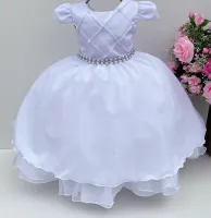 Vestido Festa Branco Pérola Mod.1
